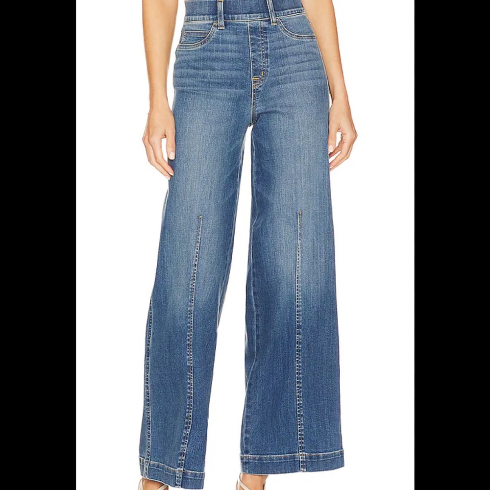 NWT Spanx Spanxshape EveryWear Seamed-Front Wide Leg Jean size Medium Tall